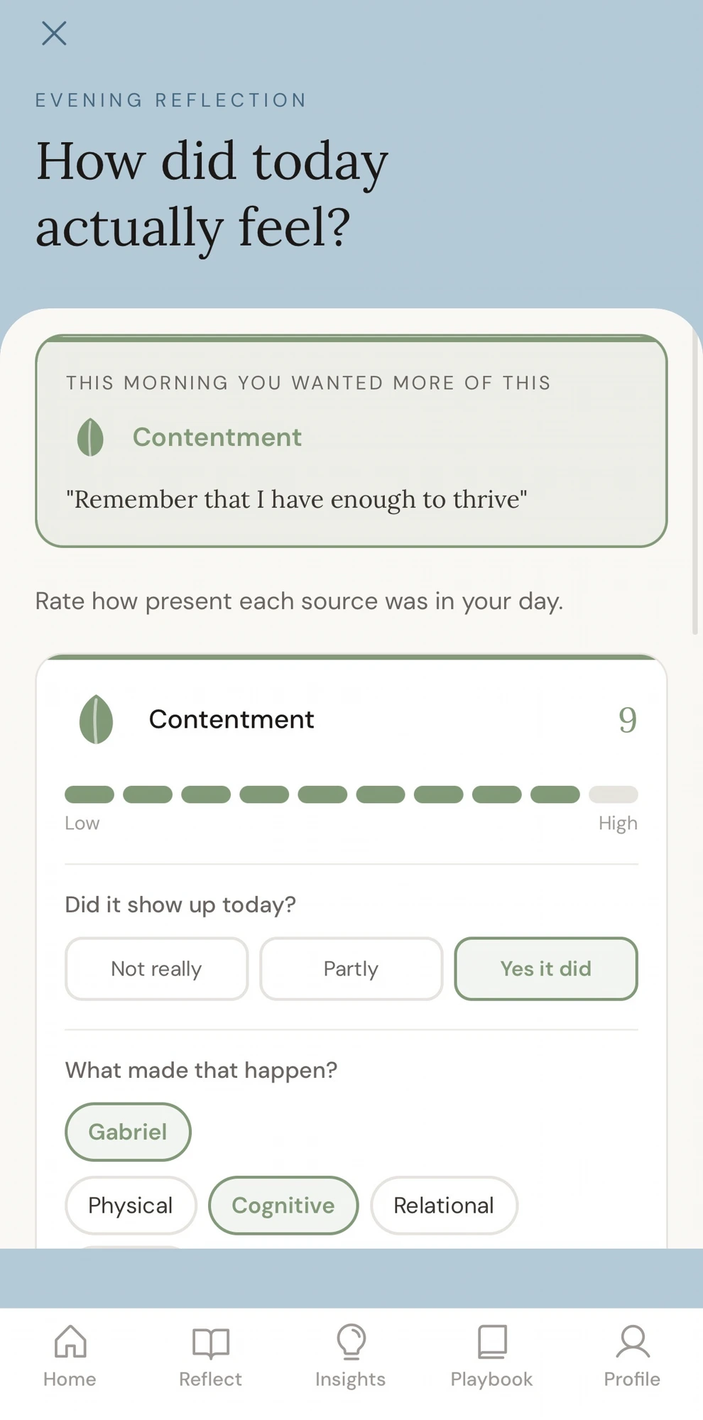 Antara evening reflection screen rating how each source showed up today